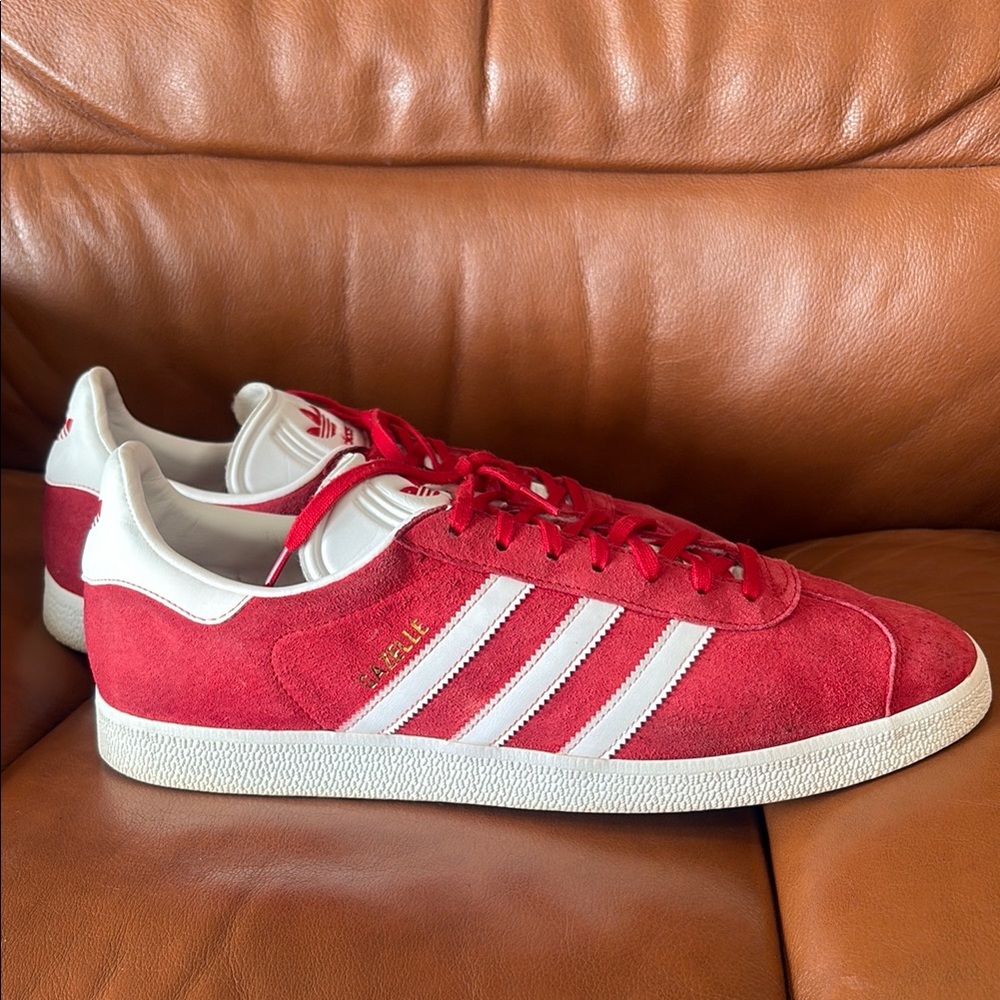 Adidas Gazelle Red Suede Sneakers